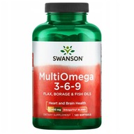 Swanson MultiOmega 3-6-9 120 kaps Funkcje Serca i Mózgu Wzrok Cholesterol