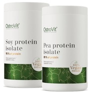 OstroVit Hrachový proteín 480g + Sójový proteín 390g Vegánske proteínové izoláty