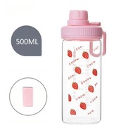 500ML śliczna truskawkowa butelka na wodę i mleko