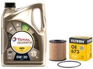 Filtron OE 673 Olejový filter + Motorový olej TotalEnergies Quartz Ineo First 5 l 0W-30