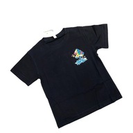 110-116 T-shirt koszulka chłopięca bawełniana czarny nadruk kostka