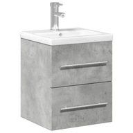 vidaXL Kúpeľňová skrinka so zabudovaným umývadlom, betónová šedá