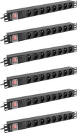 Listwa zasilająca Lanberg Rack PDU 19" 2m 8 gniazd czarny x6