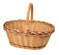 PEVNÝ PROUTĚNÝ KOŠÍK NA NÁKUPY, PIKNIK, HOUBY