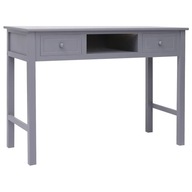 Písací stôl sivý 108x45x76 cm masívne drevo paulowni