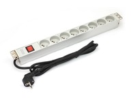 Listwa zasilająca PDU 19'' RACK 8xTyp E, 1,,..,