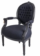Jedálenská stolička Romantická čierna Čalúnená Baroková