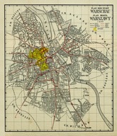 Starý plán Varšava 1943r. 70x60 cm