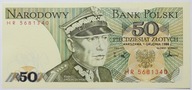 Banknot 50 zł 1988 rok - Seria HR