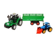 Traktor s pohonom +príves 35x12x11cm