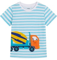 T-shirt chłopięcy Koszulka dziecięca Bawełna w paski 110 betoniarka Endo