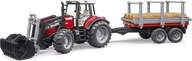 BRUDER 02046 Traktor Massey Ferguson z przyczepą