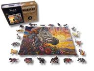 Puzzle Drewniane COLORFULLZEBRA XXL Prezent Upominek 200 elementów