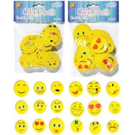 Penové samolepky žlté smajlíky tvárové emotky 48 ks