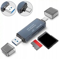 CZYTNIK KART PAMIĘCI SD USB 3.0 USB-C Adapter 4w1 SD + MICRO SD TF 5 Gb/s