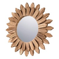 Dekoracyjne lustro ścienne Drewniane okrągłe lusterko do makijażu do domowego biura 30 cm