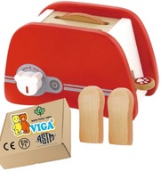 Drewniany Toster Zabawkowy VIGA AGD Zabawki Sensoryczne Pomoce dydaktyczne
