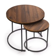 2v1 Kávový stolík okrúhly dva stolíky komplet LOFT 2 v 1