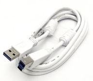 Kabel USB 3.0 A-B, FERRYT, JAKOŚĆ! BIAŁY NOWY 1.8m