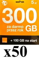 50 x STARTER ORANGE FREE 5 HURT internet 300 GB