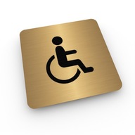 Označenie toalety Invalidný vozík zlatý