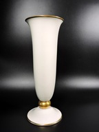Wysoki wazon porcelana ecru złota kula Lindner 1950