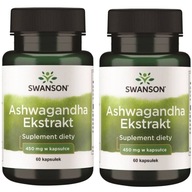 2x Swanson Ashwagandha Extract 450 mg 60 kapsúl