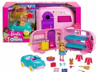 LALKA BARBIE CHELSEA AUTO + PRZYCZEPA KEMPINGOWA FXG90