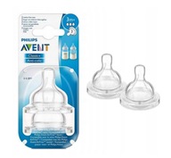 Smoczek Philips Avent antykolkowy silikon 3 m +