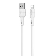 Borofone Kabel BX30 Silicone - USB na Lightning - 2,4A 1 metr biały