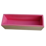 Elastyczna prostokątna forma do mydła silikonowego w kształcie bochenka Drewniane pudełko na mydła 42 uncje w kolorze różowym