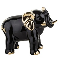 Figurka słoń czarny ceramiczny słonik na szczęście