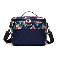 TORBA TERMICZNA IZOLACYJNA LUNCH BOX GRANATOWA W KWIATY 6L