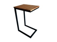 Pomocný loftový stolík z dreva a kovu čierny