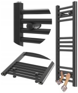 FÜRDŐSZOBAI RADIÁTOR 30x80 cm FEKETE LÉTRA RADIÁTOR KESKENY BRENO