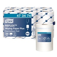 Tork Reflex 473474 - Czyściwo papierowe, 2 warstwy, białe, M3 x9 rolek