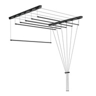 Czarna SUSZARKA ŁAZIENKOWA SUFITOWA Loft black 6 PRĘTÓW 80 cm WYTRZYMAŁA