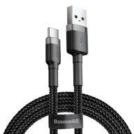 Nabíjací a prenosový kábel Baseus Cafule USB - USB-C 2m 2A šedo-čierna