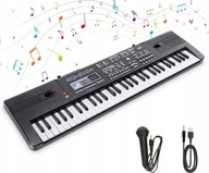 Keyboard Organy 61 Klawiszy Do Nauki Gry Dla Dzieci Mikrofon USB / Baterie