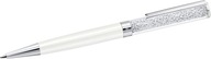 Swarovski Guľôčkové pero Crystalline, biela, Chrómový povlak Chróm