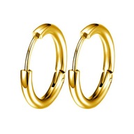 Styl 12mm Złoto Antyalergiczne kolczyki - wysokie, gładkie, okrągłe