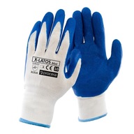 Rękawice rękawiczki ochronne robocze lateksowe niebieskie X-LATOS BLUE r.8