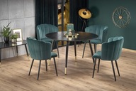 EMBOS stôl čierny / zlatý okrúhly, 5 osôb, moderný, glamour, elegantný