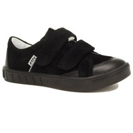 BUTY DZIECĘCE unisex WYGODNE welurowe PÓŁBUTY na rzepy czarne BARTEK r. 27