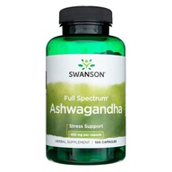 SWANSON ASHWAGANDHA 450MG ASZWAGANDA ASHWAGANDA STRES KONCENTRACJA 100 KAPS