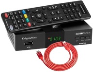 Kruger&Matz tuner DVB-T2 H.265 dekoder KM0550D + kabel HDMI 1,8 m