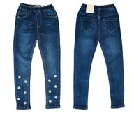 693A Elastyczne spodnie jeans w gumkę r 116/122