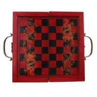 Folding Portable Chinese Chess Board Games Wooden Table Chess Pieces Set