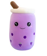 MASKOTKA PLUSZAK PRZYTULANKA BUBBLE TEA FIOLETOWY KUBEK UŚMIECH 50 cm