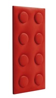 Čalúnený panel Nástenná opierka hlavy imitácia kociek červená 50x25 cm